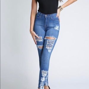 Distressed Jeans-Vibrant